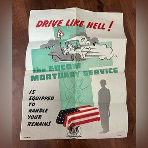 Vintage | US Army safety program poster. Vintage condition as seen